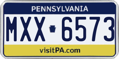 PA license plate MXX6573