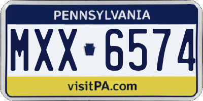 PA license plate MXX6574