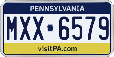 PA license plate MXX6579