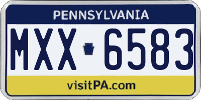 PA license plate MXX6583