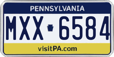 PA license plate MXX6584