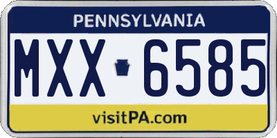 PA license plate MXX6585