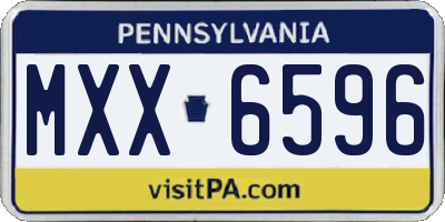 PA license plate MXX6596
