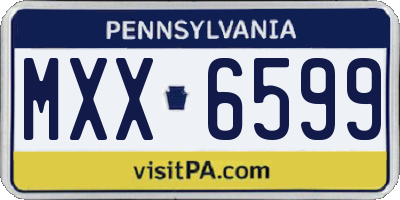 PA license plate MXX6599