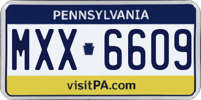 PA license plate MXX6609