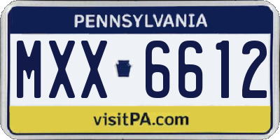 PA license plate MXX6612