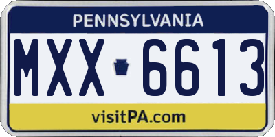 PA license plate MXX6613