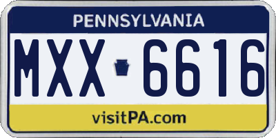 PA license plate MXX6616