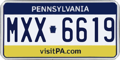 PA license plate MXX6619