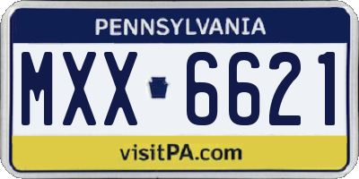PA license plate MXX6621