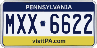 PA license plate MXX6622