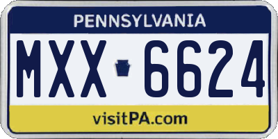 PA license plate MXX6624