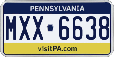 PA license plate MXX6638