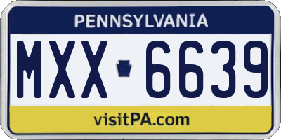 PA license plate MXX6639