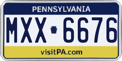 PA license plate MXX6676