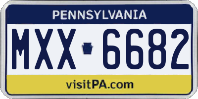 PA license plate MXX6682
