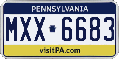 PA license plate MXX6683