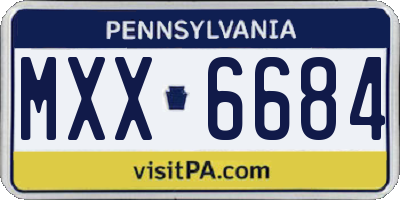 PA license plate MXX6684