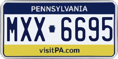 PA license plate MXX6695