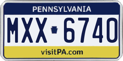 PA license plate MXX6740