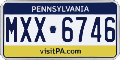 PA license plate MXX6746
