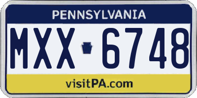 PA license plate MXX6748