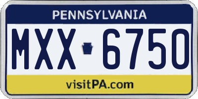 PA license plate MXX6750