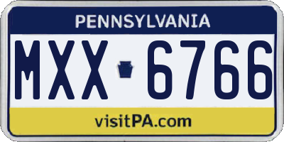 PA license plate MXX6766
