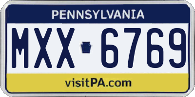 PA license plate MXX6769
