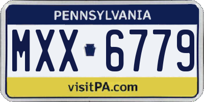 PA license plate MXX6779