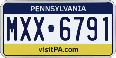 PA license plate MXX6791
