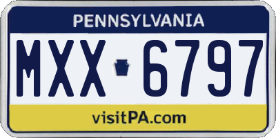 PA license plate MXX6797