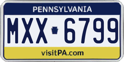 PA license plate MXX6799