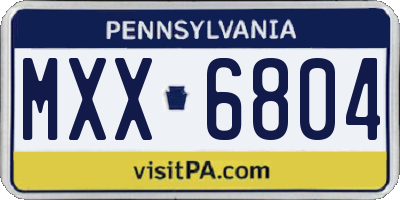 PA license plate MXX6804