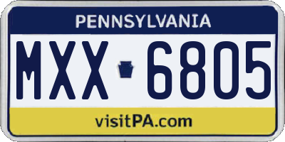 PA license plate MXX6805