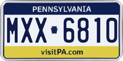 PA license plate MXX6810