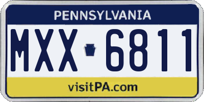 PA license plate MXX6811