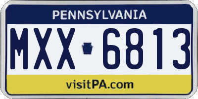 PA license plate MXX6813