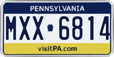 PA license plate MXX6814