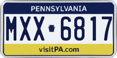 PA license plate MXX6817