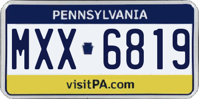PA license plate MXX6819