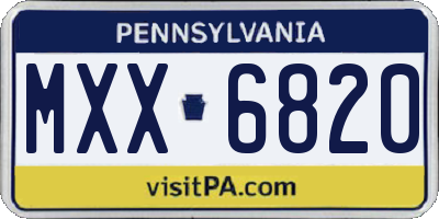 PA license plate MXX6820