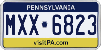 PA license plate MXX6823