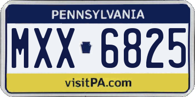 PA license plate MXX6825