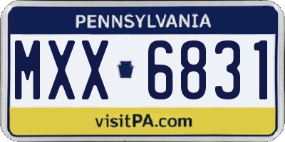 PA license plate MXX6831