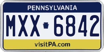 PA license plate MXX6842
