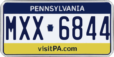 PA license plate MXX6844
