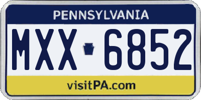 PA license plate MXX6852