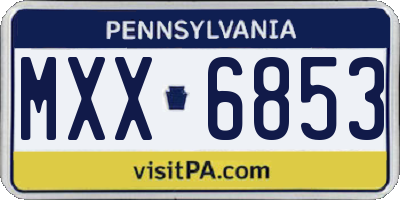 PA license plate MXX6853