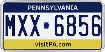 PA license plate MXX6856